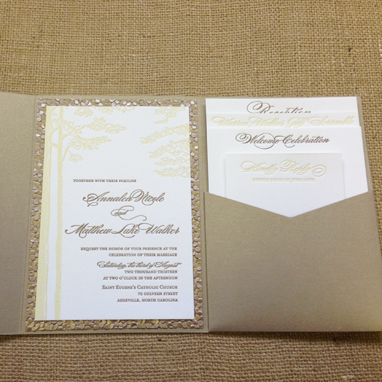 we incorporated a hand-drawn design on her wedding invitation and each of her enclosure cards. The entire wedding invitation suite was letterpressed