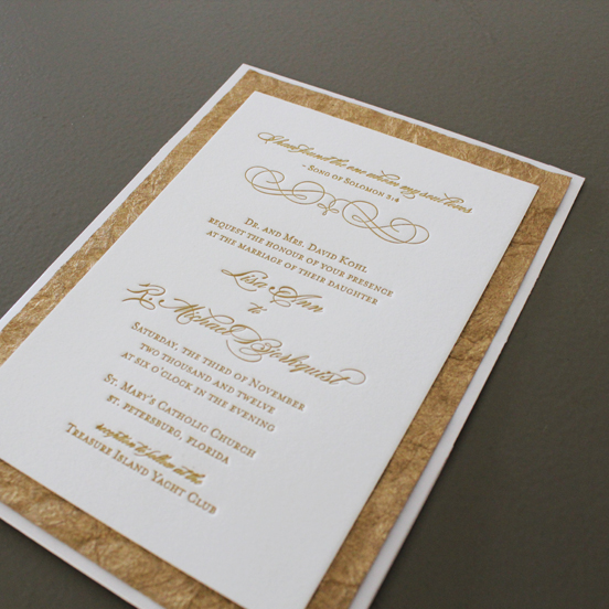 custom letterpress wedding invitations