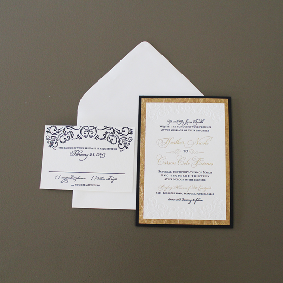 Custom Letterpress Wedding Invitations