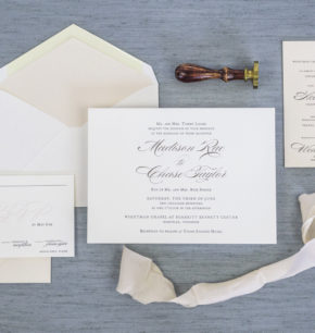 Traditional Elegant Letterpress Wedding Invitations