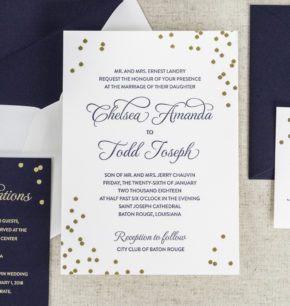 Classy Confetti Wedding Invitations