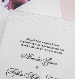 Elegant Vintage Inspired Letterpress Wedding Invitations