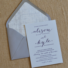 modern letterpress wedding invitations