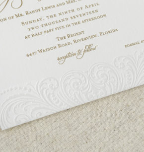 elegant blind letterpress wedding invitations