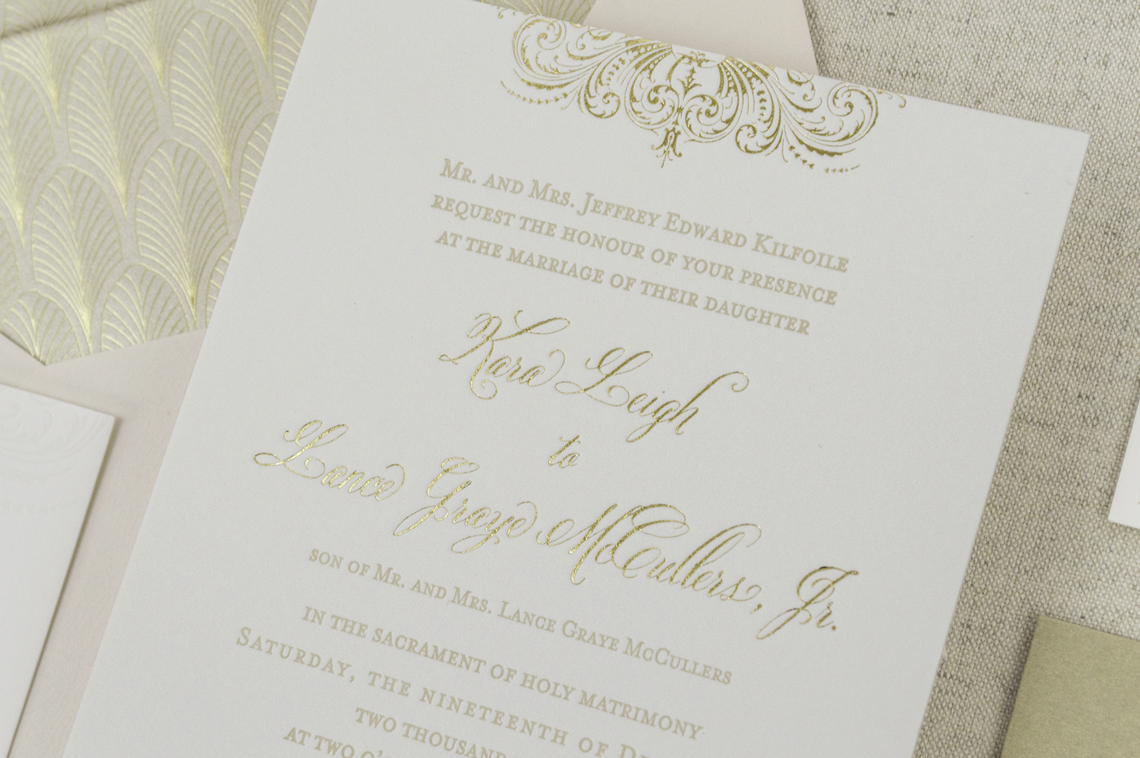 vintage inspired affordable elegant letterpress wedding invitations