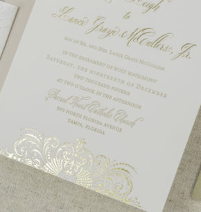 elegant vintage letterpress wedding invitations