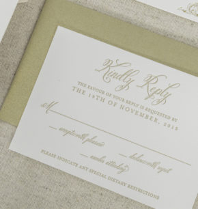 classy vintage letterpress wedding invitations