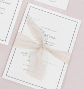 Traditional letterpress wedding invitations