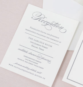 Affordable letterpress wedding invitations - Dallas, Texas