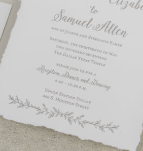 Botanical Letterpress Wedding Invitations