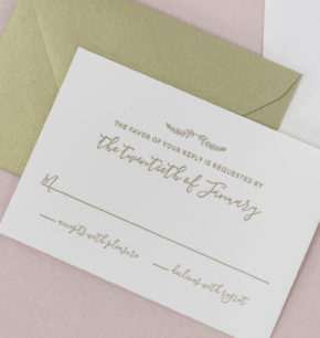 Modern Organic Letterpress Wedding Invitations