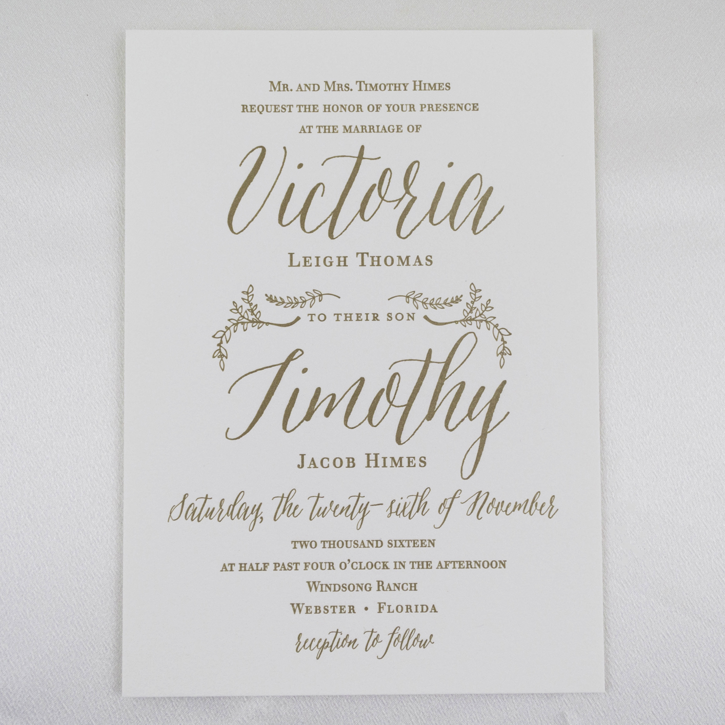 Modern Calligraphy Letterpress Wedding Stationery