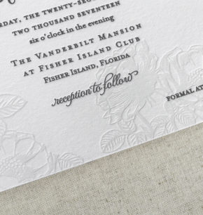 Floral Letterpress Wedding Invitations
