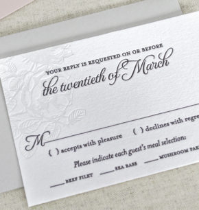 Floral Letterpress Wedding Invitations