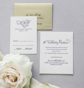 Elegant & Timeless Monogram Letterpress Wedding Stationery