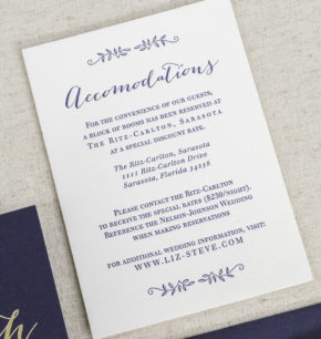 affordable letterpress personalize wedding invitation