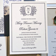 A&P Designs affordable letterpress wedding invitations